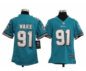 nike youth nfl jerseys miami dolphins #91 wake green[nike]