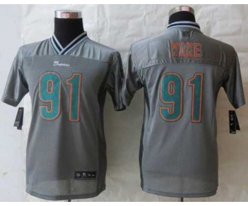 nike youth nfl jerseys miami dolphins #91 wake grey[nike vapor]