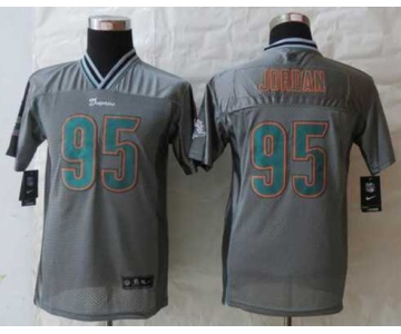 nike youth nfl jerseys miami dolphins #95 jordan grey[nike vapor]