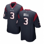 Men Houston Texans #3 Tank Dell Navy Stitched Game Football Jersey