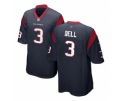 Men Houston Texans #3 Tank Dell Navy Stitched Game Football Jersey