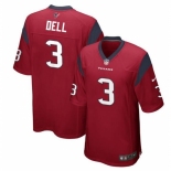 Men Houston Texans #3 Tank Dell Red Stitched Game Football Jersey