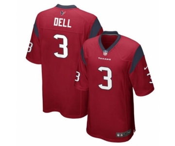 Men Houston Texans #3 Tank Dell Red Stitched Game Football Jersey