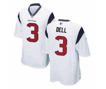 Men Houston Texans #3 Tank Dell White Stitched Game Football Jersey