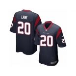 Men Nike Houston Texans #20 Jeremy Lane Game Navy Blue Team Color NFL Jersey