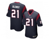 Men Nike Houston Texans #21 Marcus Gilchrist Game Navy Blue Team Color NFL Jersey