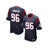 Men Nike Houston Texans #96 Kendall Langford Game Navy Blue Team Color NFL Jersey