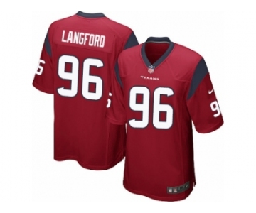 Men Nike Houston Texans #96 Kendall Langford Game Red Alternate NFL Jersey