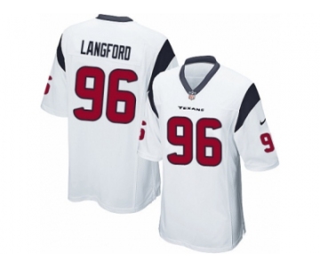 Men Nike Houston Texans #96 Kendall Langford Game White NFL Jersey