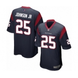 Men's Houston Texans #25 Duke Johnson Jr Game Navy Blue Team Color Football Jersey