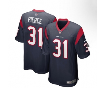 Men's Houston Texans #31 Pierce Game Navy Blue Football Jersey