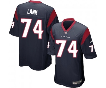 Men's Nike Houston Texans #74 Kendall Lamm Game Navy Blue Team Color NFL Jersey