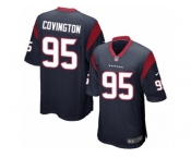 Men's Nike Houston Texans #95 Christian Covington Game Navy Blue Team Color NFL Jersey