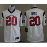 nike nfl jerseys houston texans #20 ed reed white[game]