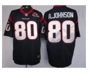 nike nfl jerseys houston texans #80 a.johnson blue[game 10th patch]