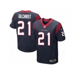 Men Nike Houston Texans #21 Marcus Gilchrist Elite Navy Blue Team Color NFL Jersey