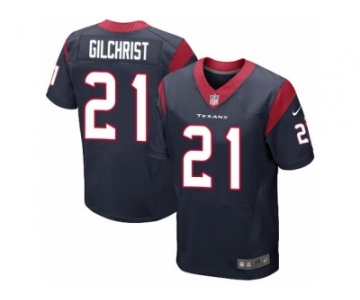 Men Nike Houston Texans #21 Marcus Gilchrist Elite Navy Blue Team Color NFL Jersey