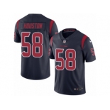 Men Nike Houston Texans #58 Lamarr Houston Elite Navy Blue Rush Vapor Untouchable NFL Jersey