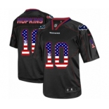 Men's Nike Houston Texans #10 DeAndre Hopkins Elite Black USA Flag Fashion NFL Jersey