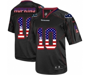 Men's Nike Houston Texans #10 DeAndre Hopkins Elite Black USA Flag Fashion NFL Jersey