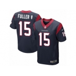 Men's Nike Houston Texans #15 Will Fuller V Elite Navy Blue Team Color NFL Jersey