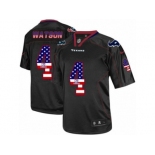 Men's Nike Houston Texans #4 Deshaun Watson Elite Black USA Flag Fashion NFL Jersey