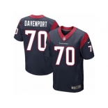 Men's Nike Houston Texans #70 Julien Davenport Elite Navy Blue Team Color NFL Jersey