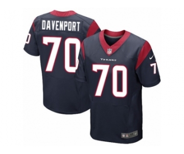 Men's Nike Houston Texans #70 Julien Davenport Elite Navy Blue Team Color NFL Jersey