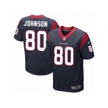 Men's Nike Houston Texans #80 Andre Johnson Elite Navy Blue Team Color NFL Jersey