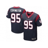 Men's Nike Houston Texans #95 Christian Covington Elite Navy Blue Team Color NFL Jersey