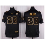 Nike Houston Texans #28 Alfred Blue Black Pro Line Gold Collection Jersey[Elite]