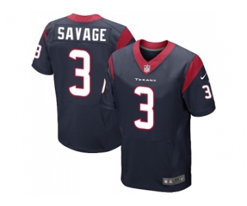 Nike Houston Texans #3 Tom Savage Navy Blue Team Color Men's Stitched NFL Elite Jersey