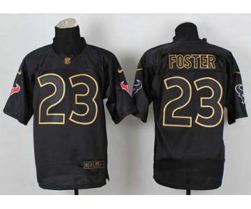 nike nfl jerseys houston texans #23 foster black[Elite gold lettering fashion]