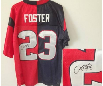 nike nfl jerseys houston texans #23 foster blue-red[Elite split signature]