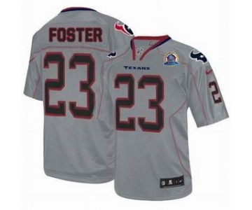 nike nfl jerseys houston texans #23 foster grey[Elite lights out 50th Patch]