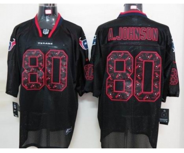 nike nfl jerseys houston texans #80 a.johnson black[Elite united sideline]