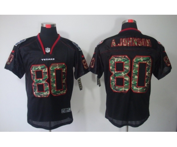 nike nfl jerseys houston texans #80 a.johnson black[camo fashion Elite]