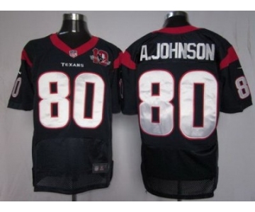 nike nfl jerseys houston texans #80 a.johnson blue[10th patch elite]