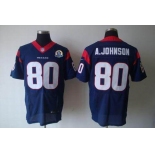 nike nfl jerseys houston texans  #80 a.johnson blue[Elite 50th Patch]