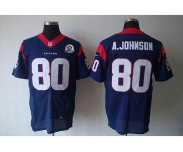 nike nfl jerseys houston texans  #80 a.johnson blue[Elite 50th Patch]