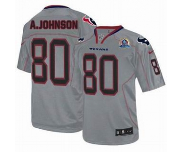 nike nfl jerseys houston texans  #80 a.johnson grey[Elite lights out 50th Patch]