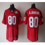 nike nfl jerseys houston texans #80 a.johnson red[Elite 50th Patch]