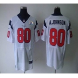 nike nfl jerseys houston texans #80 a.johnson white[Elite 50th Patch]