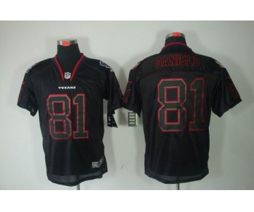 nike nfl jerseys houston texans #81 daniels black[Elite lights out]