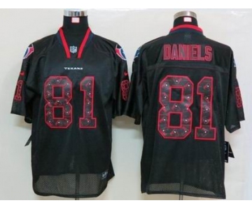 nike nfl jerseys houston texans #81 daniels black[Elite united sideline]