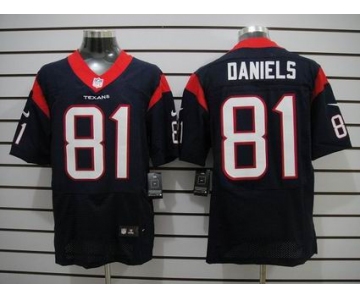 nike nfl jerseys houston texans #81 daniels dk.blue[Elite]