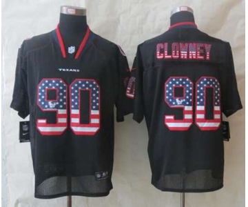 nike nfl jerseys houston texans #90 clowney black[Elite USA flag fashion][clowney]