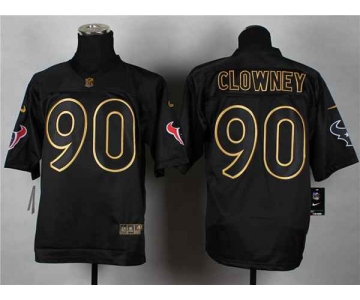 nike nfl jerseys houston texans #90 clowney black[Elite gold lettering fashion][clowney]