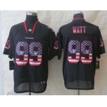 nike nfl jerseys houston texans #99 watt black[Elite USA flag fashion]