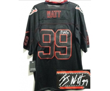 nike nfl jerseys houston texans #99 watt black[Elite lights out signature]